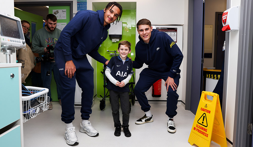 Players spread festive cheer with visits to five local children’s wards