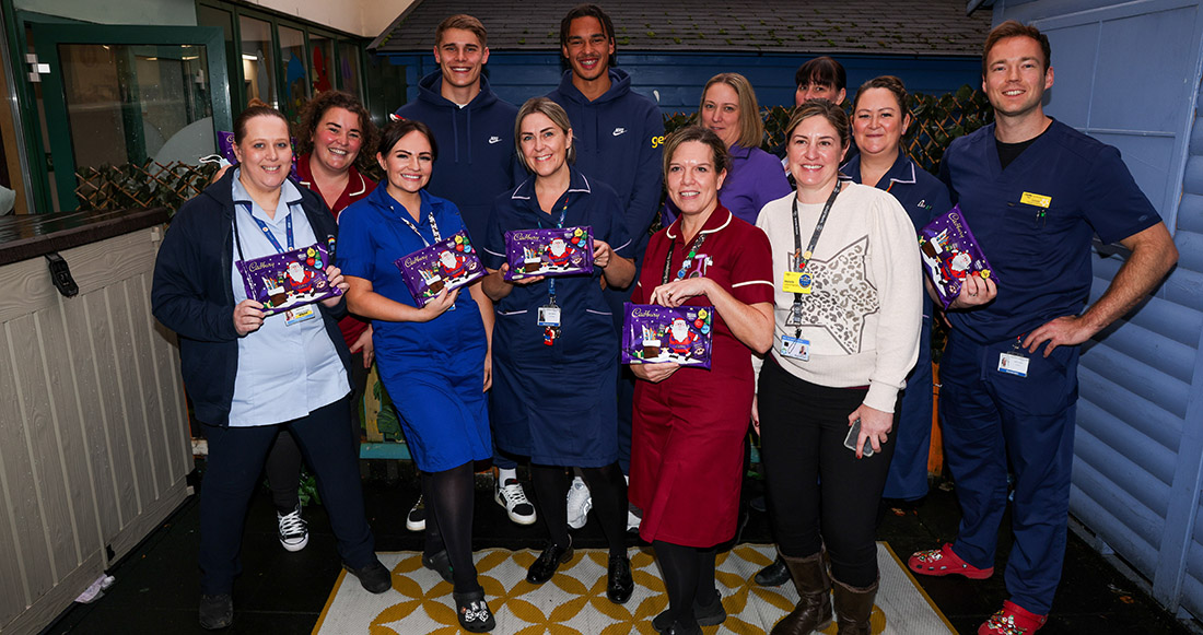 Players spread festive cheer with visits to five local children’s wards