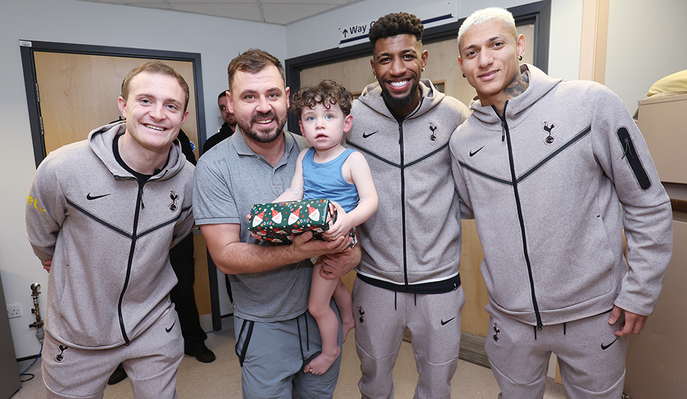 Players spread festive cheer with visits to five local children’s wards