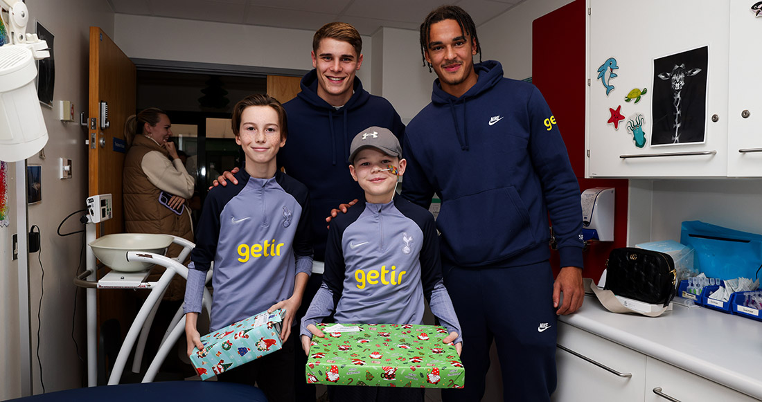 Players spread festive cheer with visits to five local children’s wards