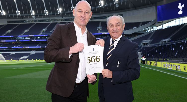 Mark Stimson receives his Legacy certificate from Ossie Ardiles
