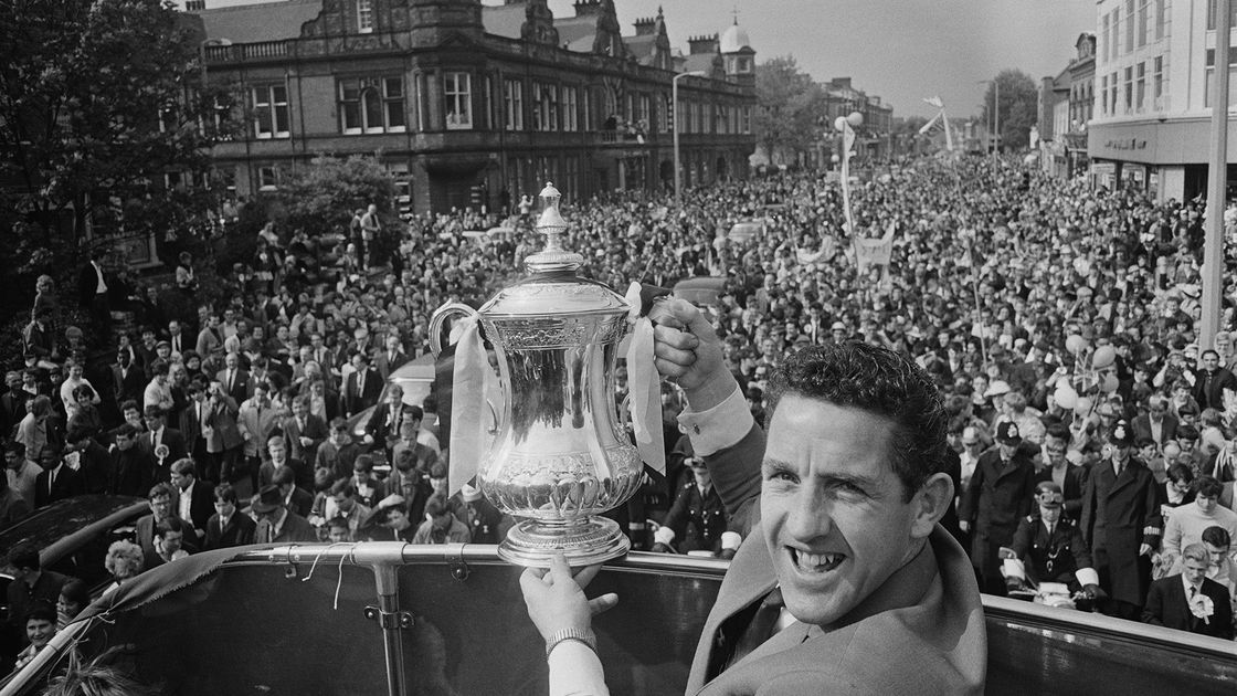 Dave Mackay parades the FA Cup in 1967