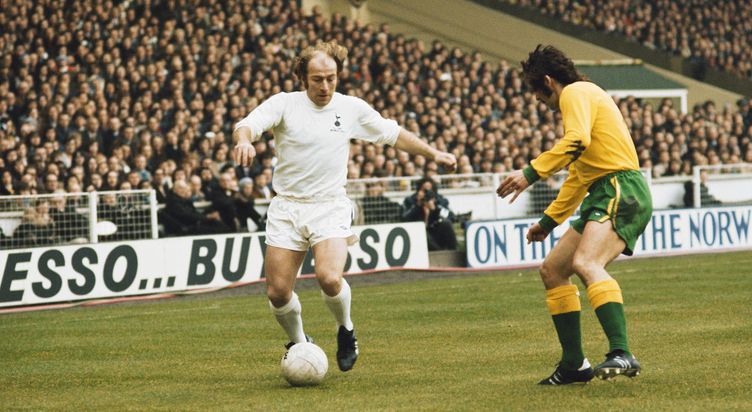 Ralph Coates in action in the 1973 League Cup Final against Norwich - he scored the winner at Wembley