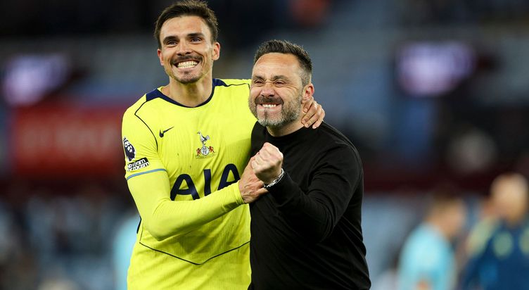 Villa vs Spurs - Roberto De Zerbi with Joao Palhinha