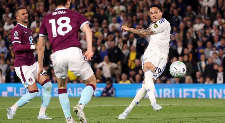 Noah Okafor on target in Leeds' 3-1 win against Burnley last Friday