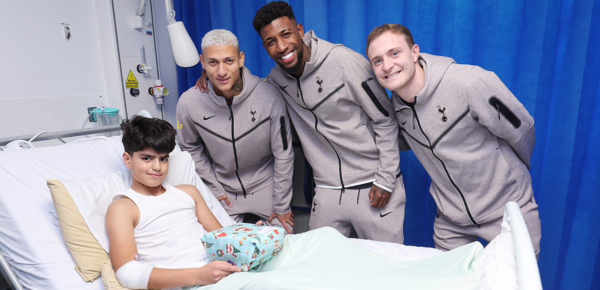 Players spread festive cheer with visits to five local children’s wards